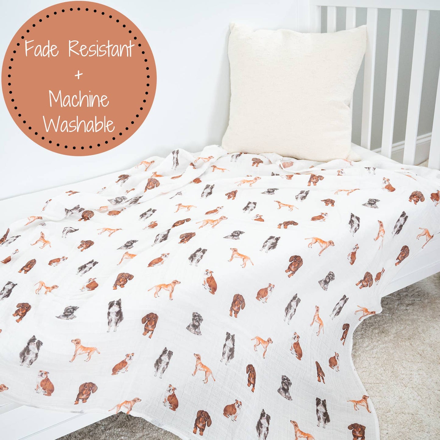 Muslin Swaddling Blanket - Dog