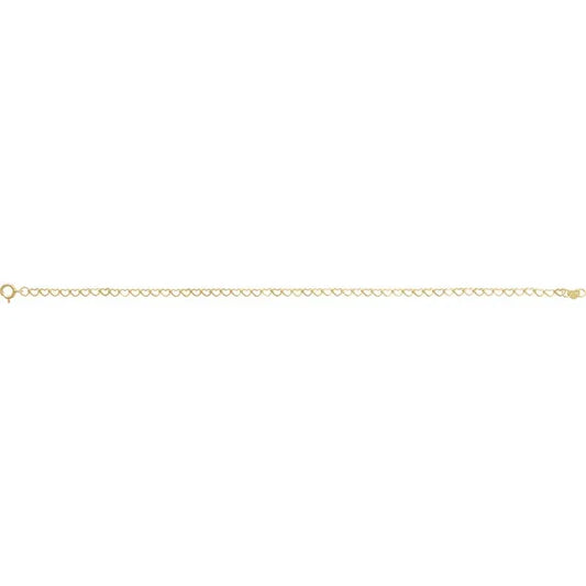 14K Linked Heart Bracelet - The Chain Shop