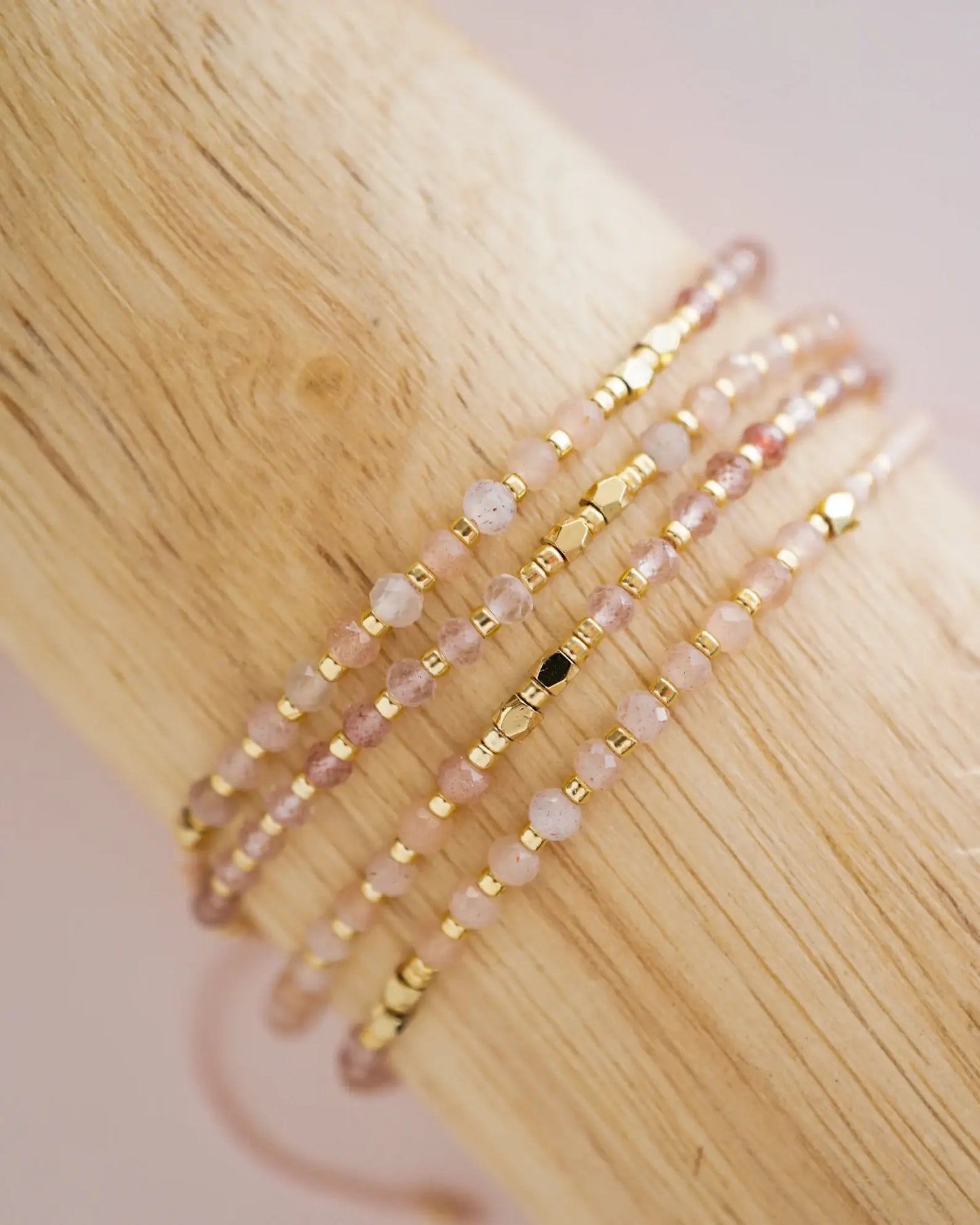 Rose Quartz Healing Gemstone Stacking Bracelet