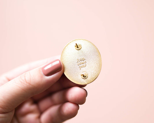 I Can & I Will Enamel Pin- Empowering Pink Floral Feminist