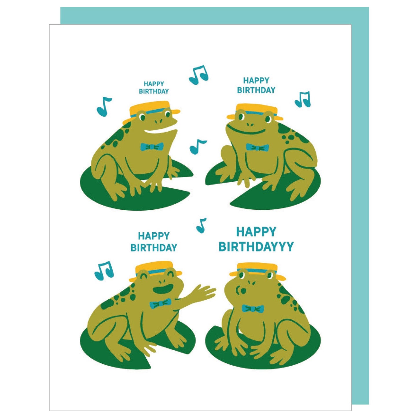 Frog Quartet Birthday Card