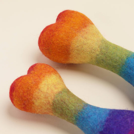 RAINBOW WOOLBONE Wool Dog Toy