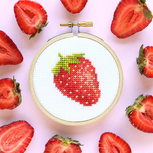 Strawberry - Mini Cross Stitch Kit