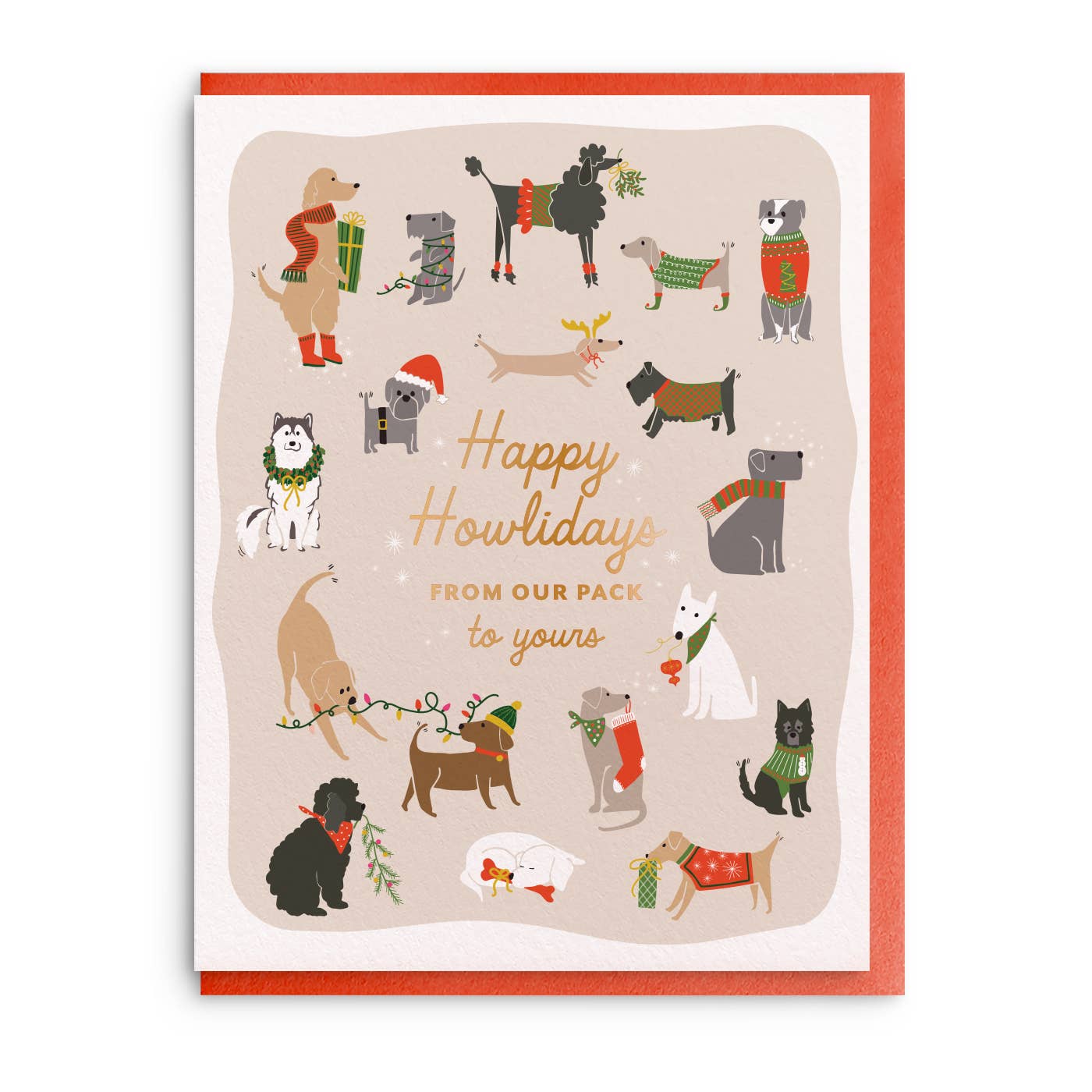 Happy Howlidays, Foil Christmas Card
