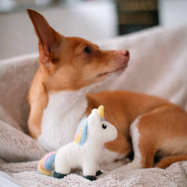 MAGICAL UNICORN Wool Dog & Cat Toy from A Purposeful Rescue
