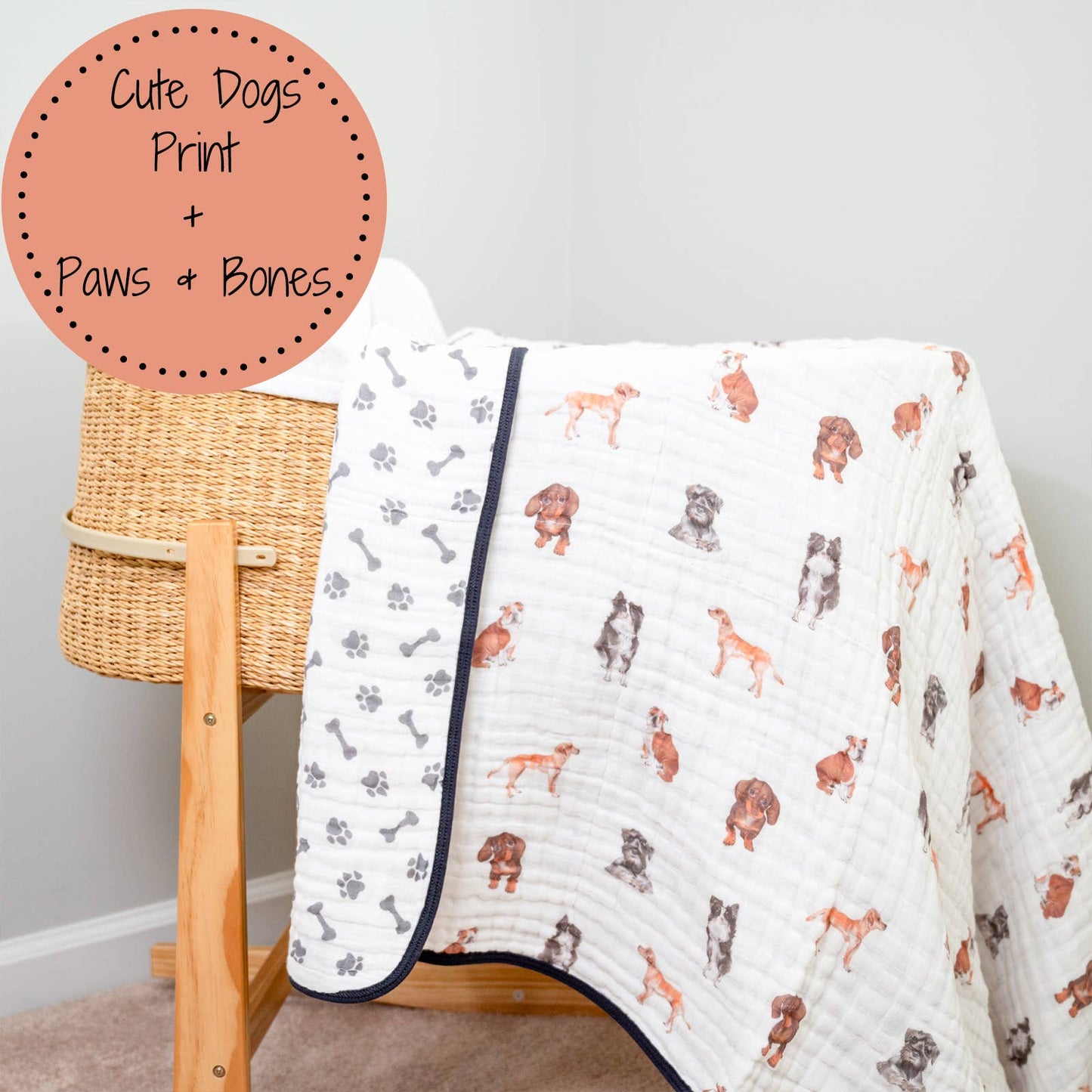 Muslin Blanket - Toddler - Dogs