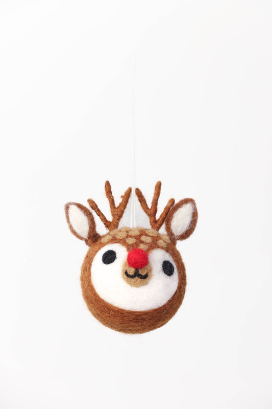 Rudolph (Light Brown) / Handmade Christmas Ornament