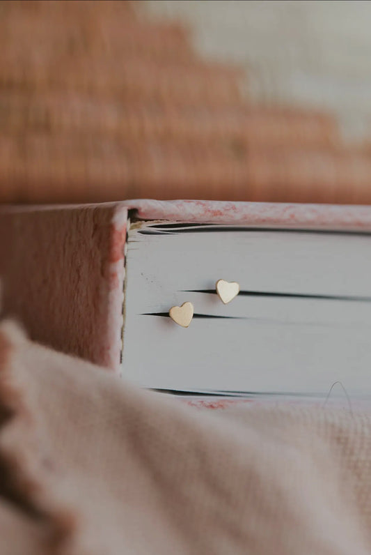 14K Mini Heart Stud Earrings (Pair)