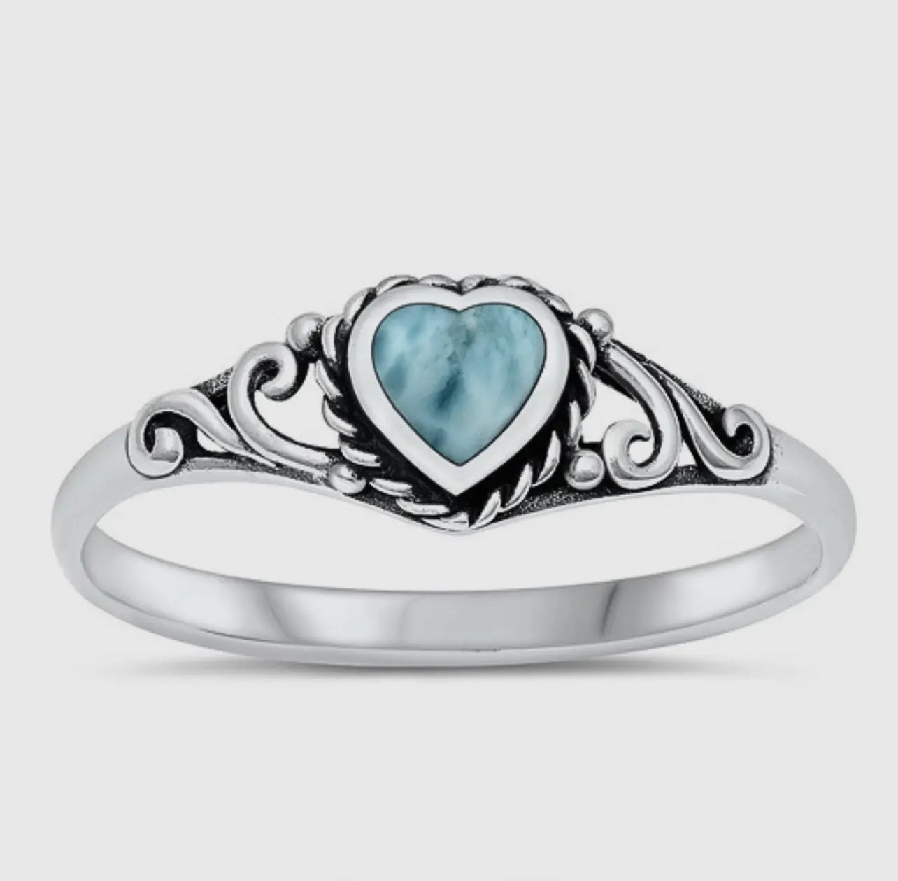 Larimar Heart Ring