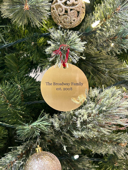 Personalized Brass Ornament