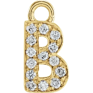 14K Diamond Letter Charm