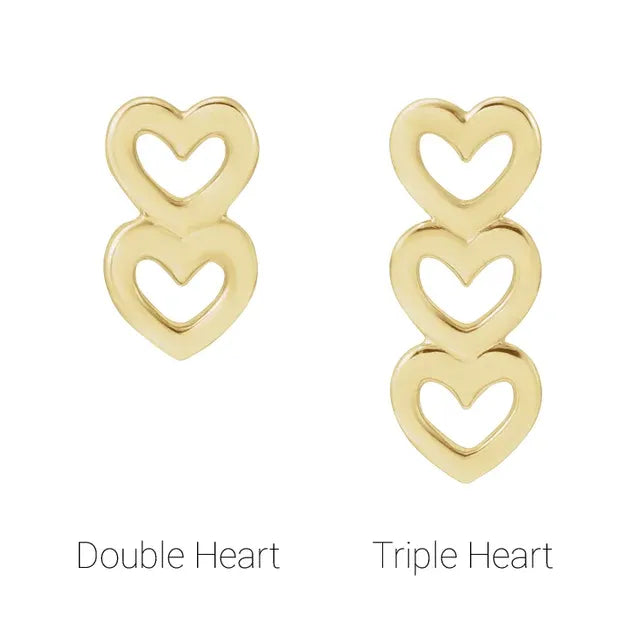 14K Heart Earrings