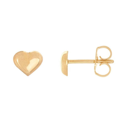 14K Dainty Heart Stud Earrings (Pair)