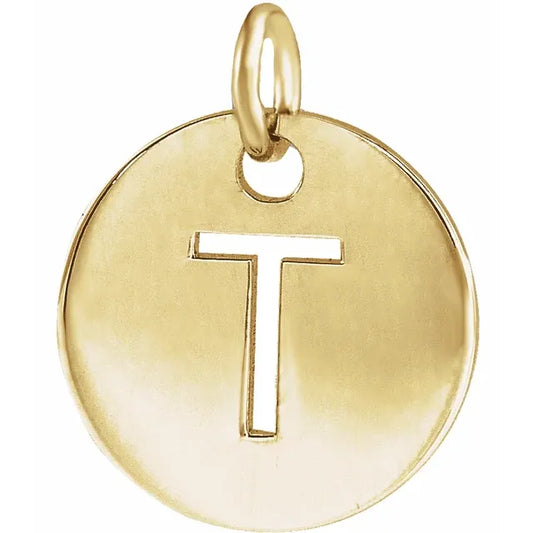 14K Cutout Letter Charm