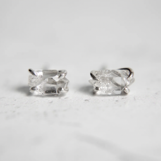 Herkimer Diamond Stud Earrings (Pair)