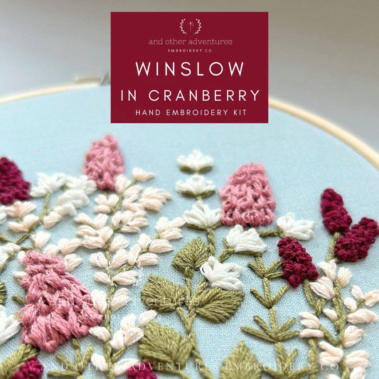 Hand Embroidery Kit - Winslow in Cranberry