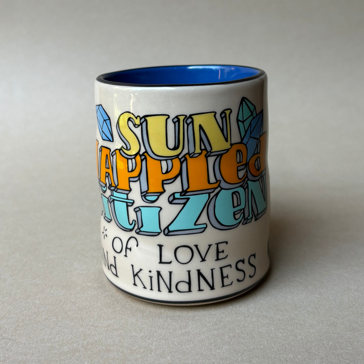 Sun Dappled Cat Spark Cup - Large Ceramic Christmas Holiday