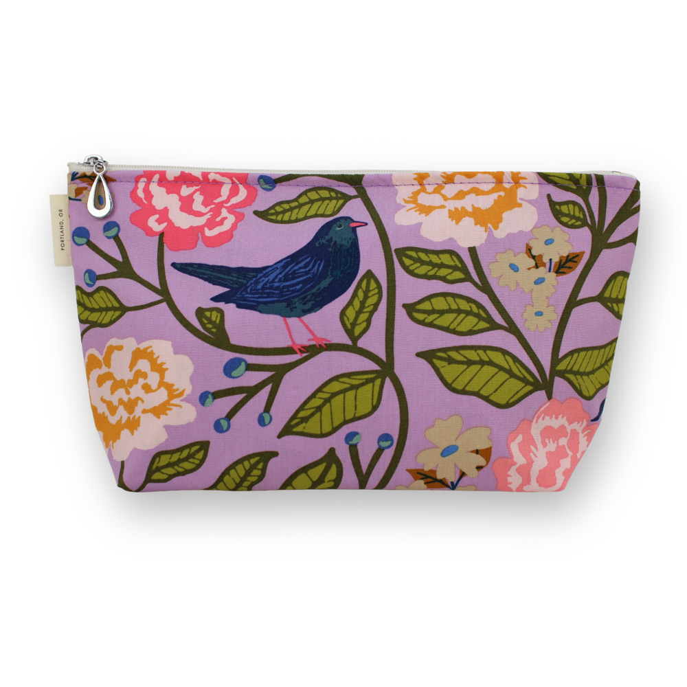 The Medium Makeup Bag | Lined Zip Pouch | Cotton