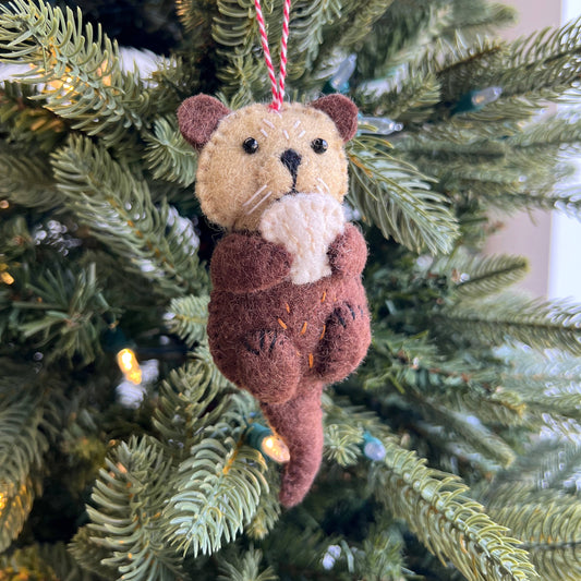 Otter Felt Wool Christmas Ornament
