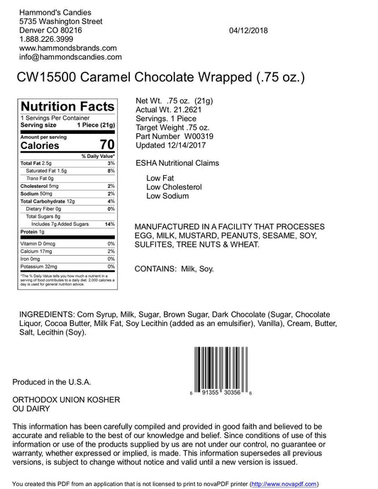 Handmade Natural Chocolate Caramels