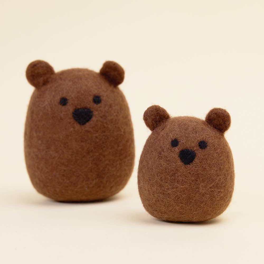 BROWN BEAR Wool Dog Toy