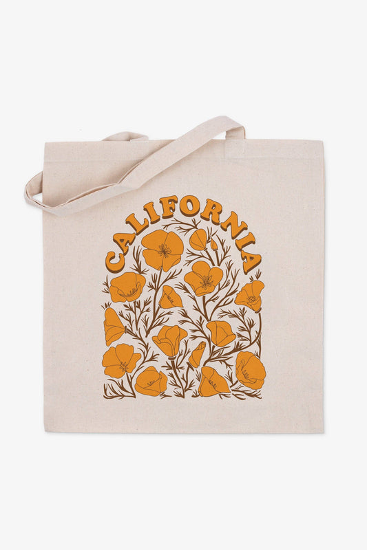 California Poppy Vintage Style Tote Bag