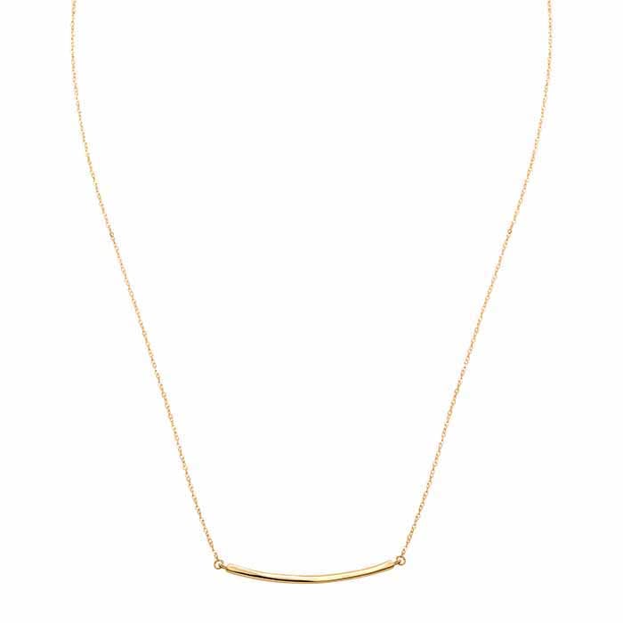14K Curved Bar Necklace