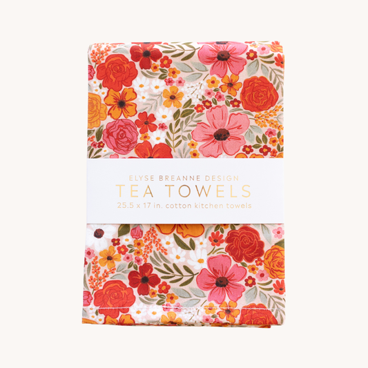 Pack of 2 Rosewood Blooms Tea Towels