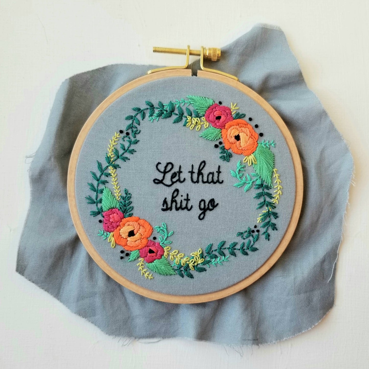 Let That Shit Go - Beginner Embroidery Kit