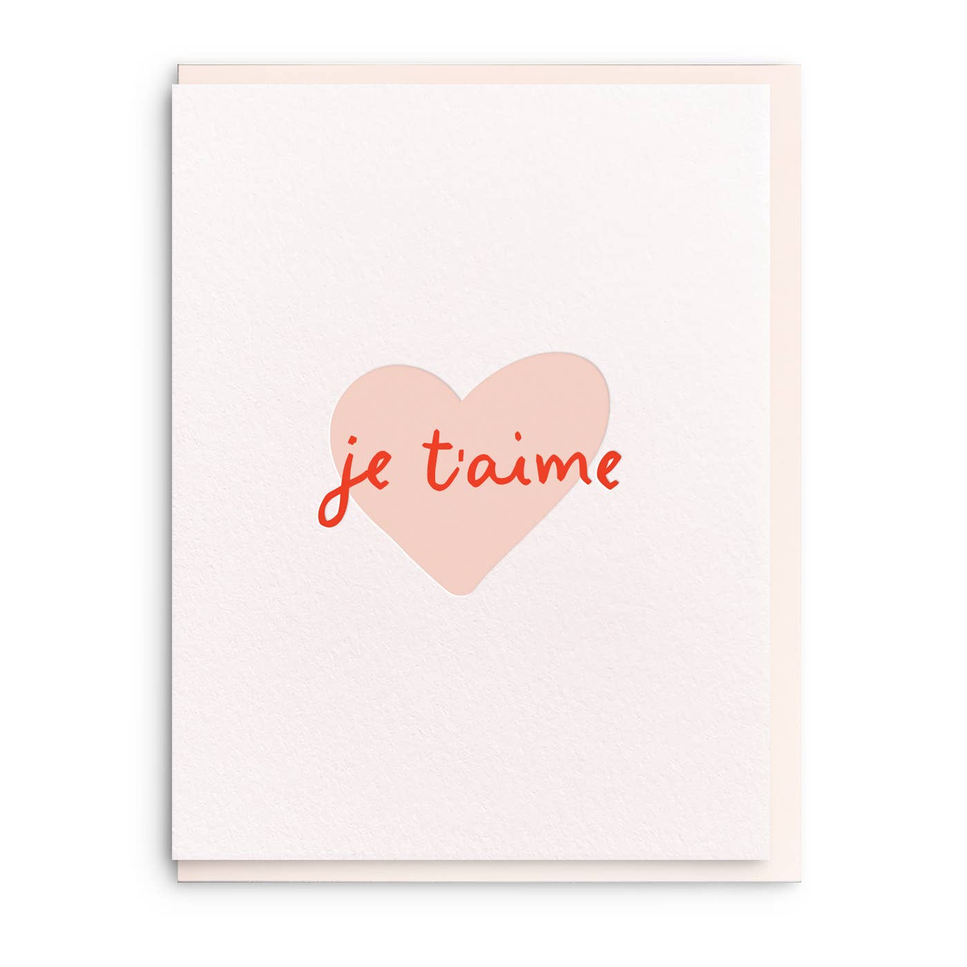 Je t'aime - Letterpress Valentine Greeting Card