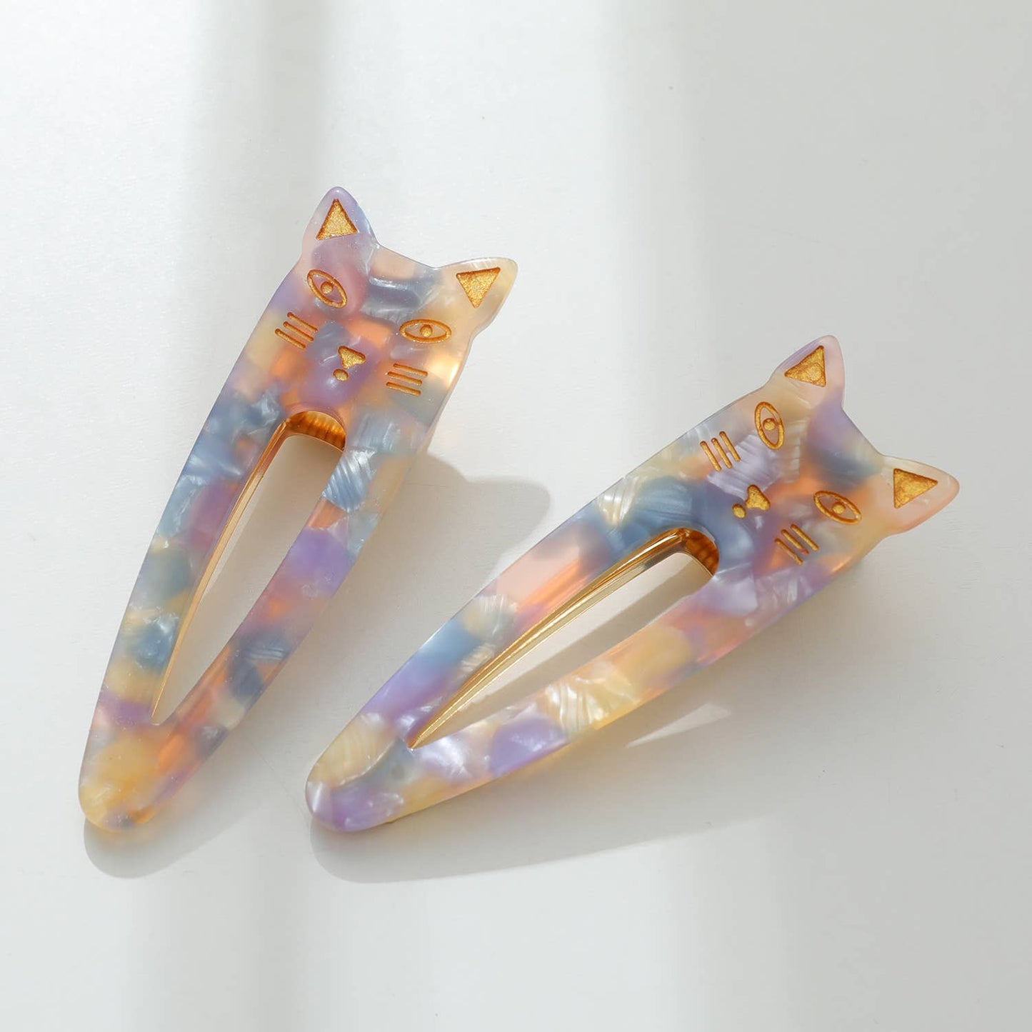 Pointed Cat Face Barrette Hair Clip