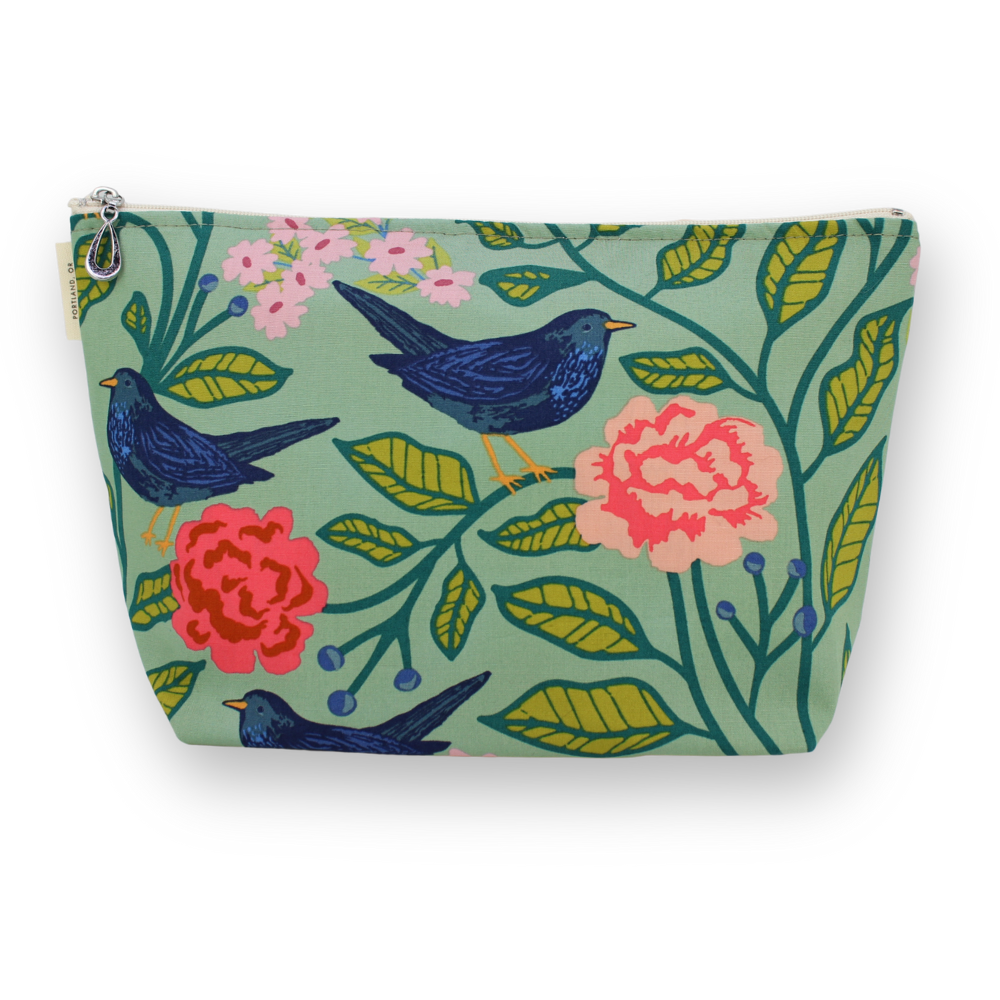 The Large Makeup Bag | Lined Zip Pouch | Cotton