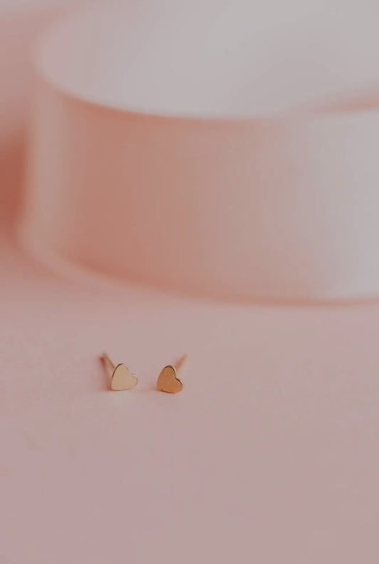 Mini Heart Stud Earrings (Single)