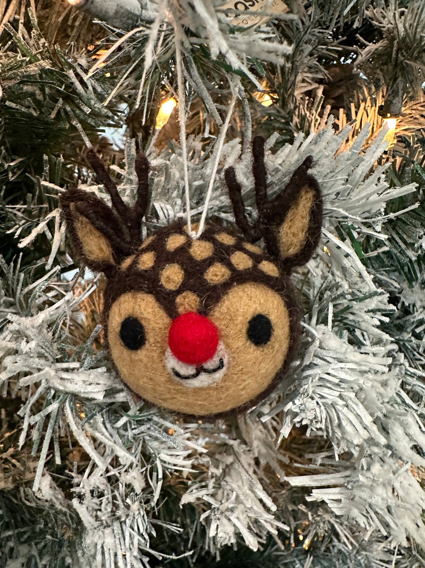 Felt Rudolph (Brown) / Handmade Christmas Ornament