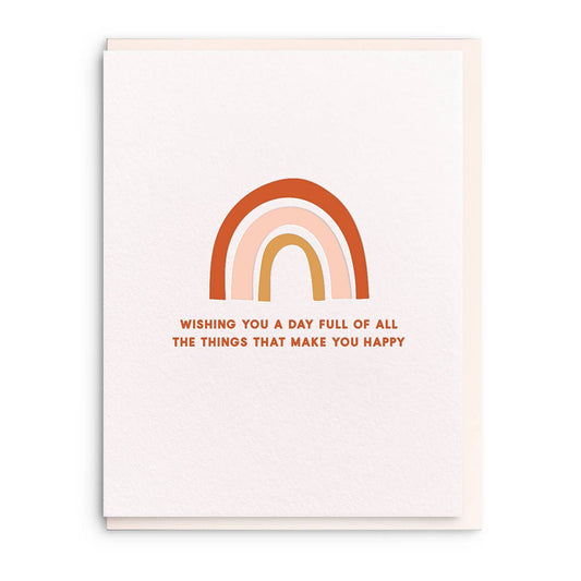 Rainbow -Letterpress Birthday Greeting Card