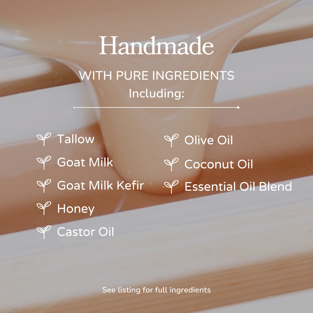 Pink Salt + Grapefruit Handmade Tallow Soap Bar