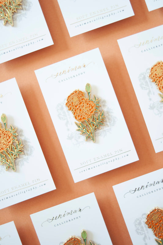 Marigold Enamel Pin