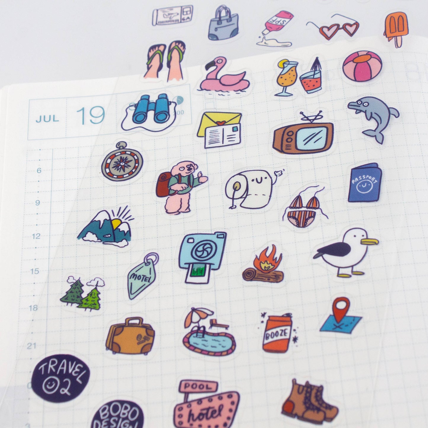 Travel 02 - Clear Planner Sticker Sheet