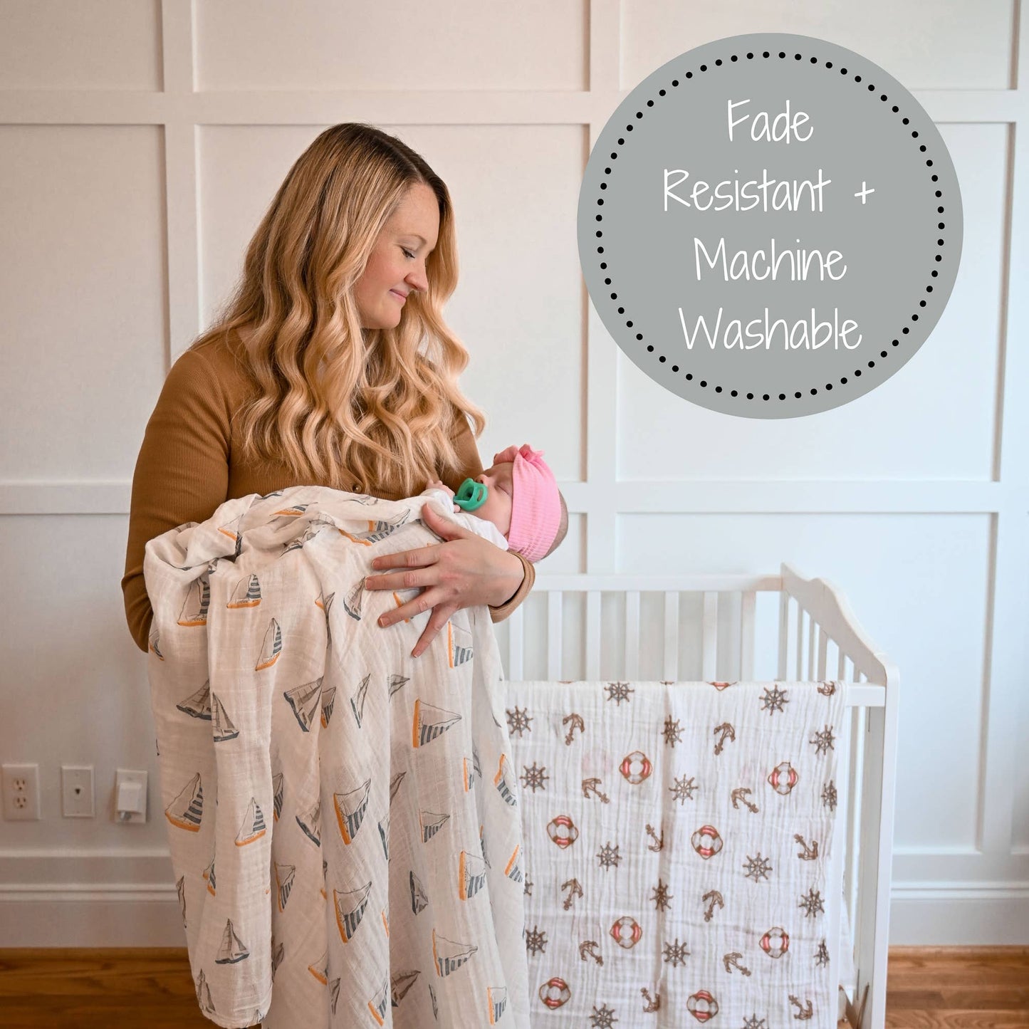 Muslin Swaddling Blanket - Sailing