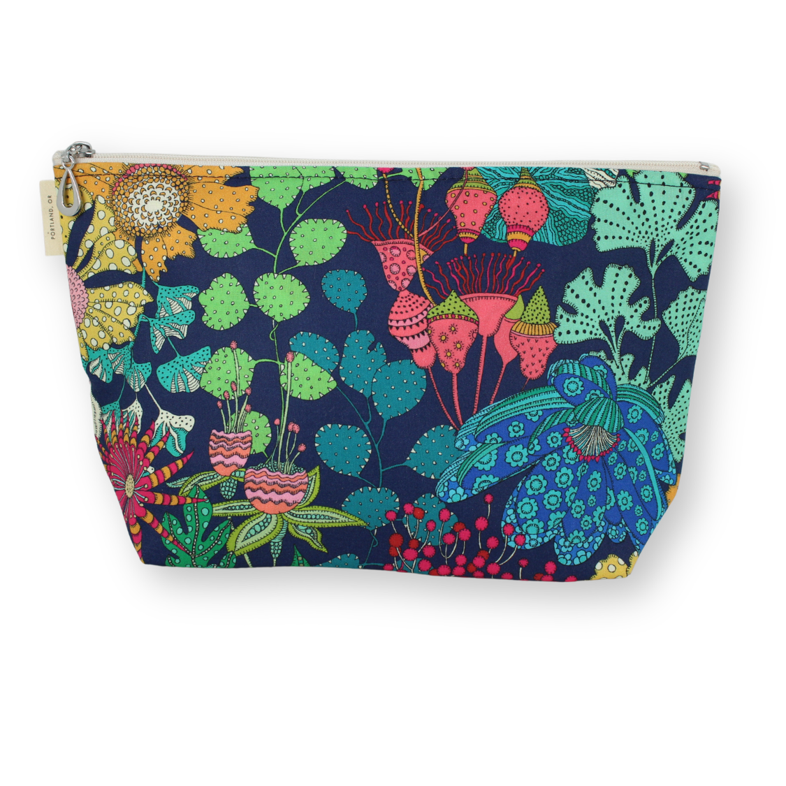 The Large Makeup Bag | Lined Zip Pouch | Cotton