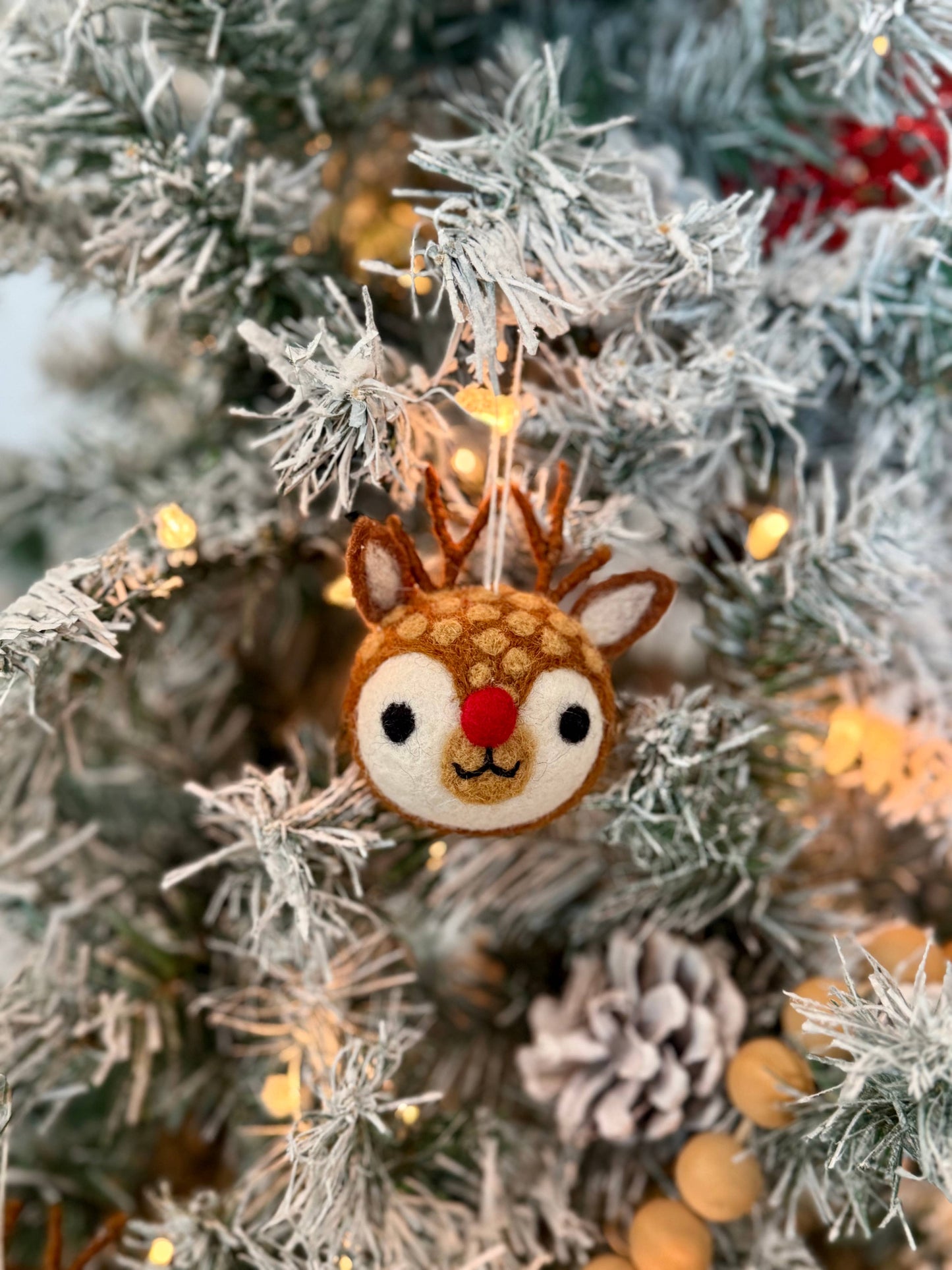 Rudolph (Light Brown) / Handmade Christmas Ornament