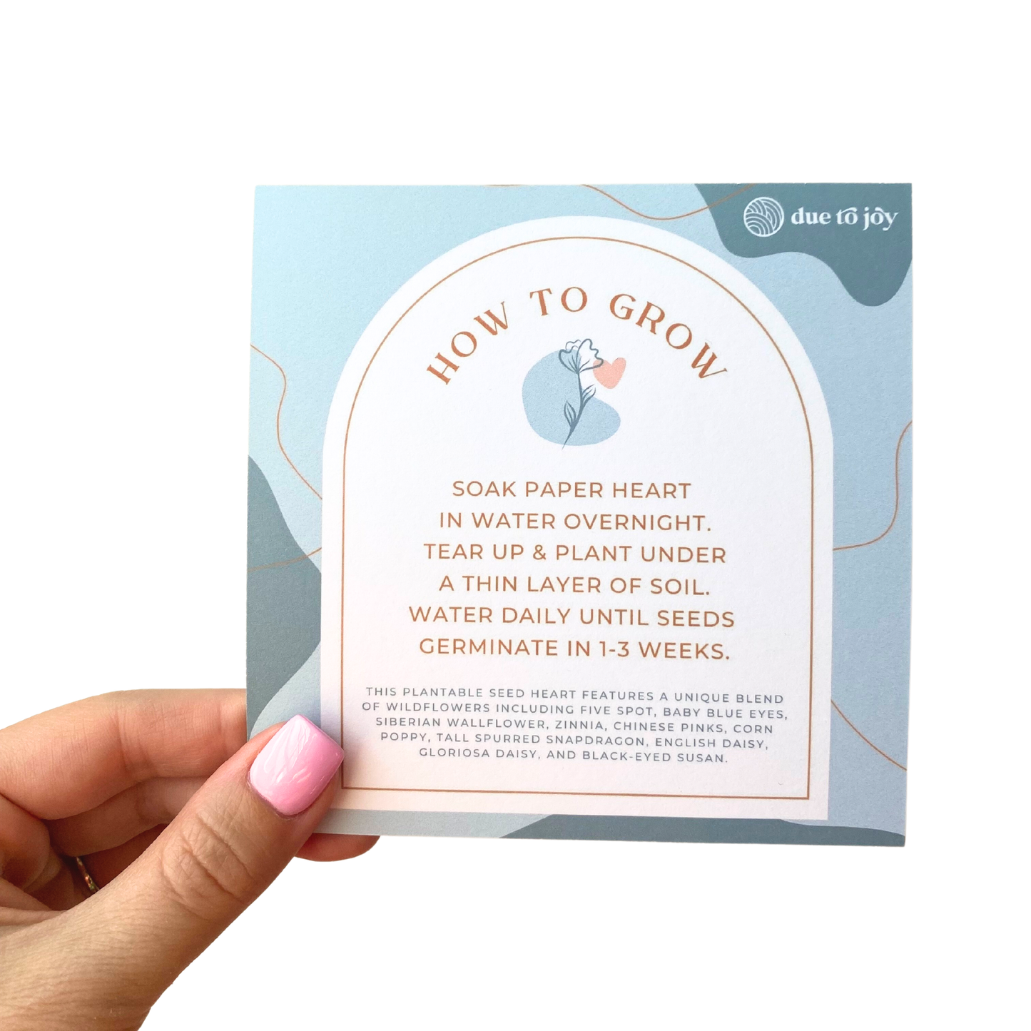 Plantable Seed Heart Card (Blue)