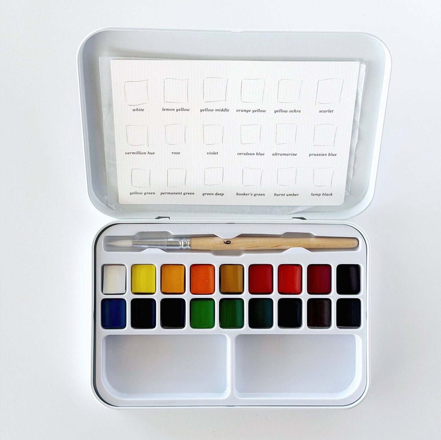 Watercolor paint set - 18 colors with mini brush