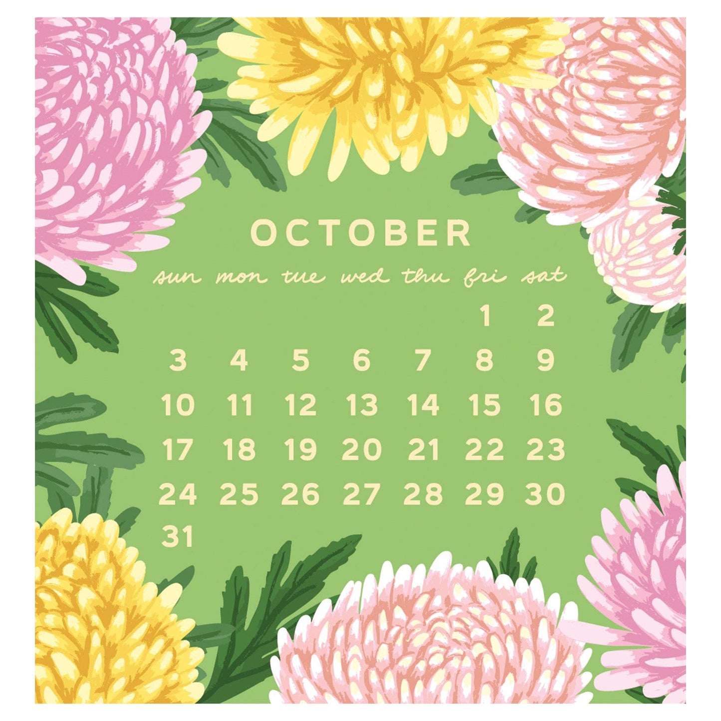 2027 Flower Power Mini Calendar