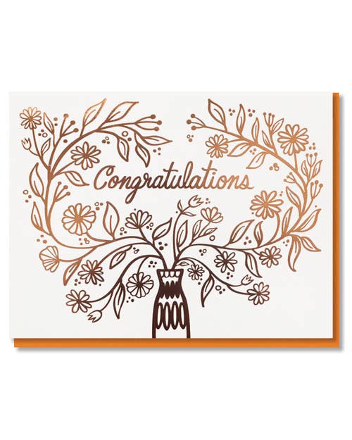 Congratulations Bouquet Card with Copper Foil
