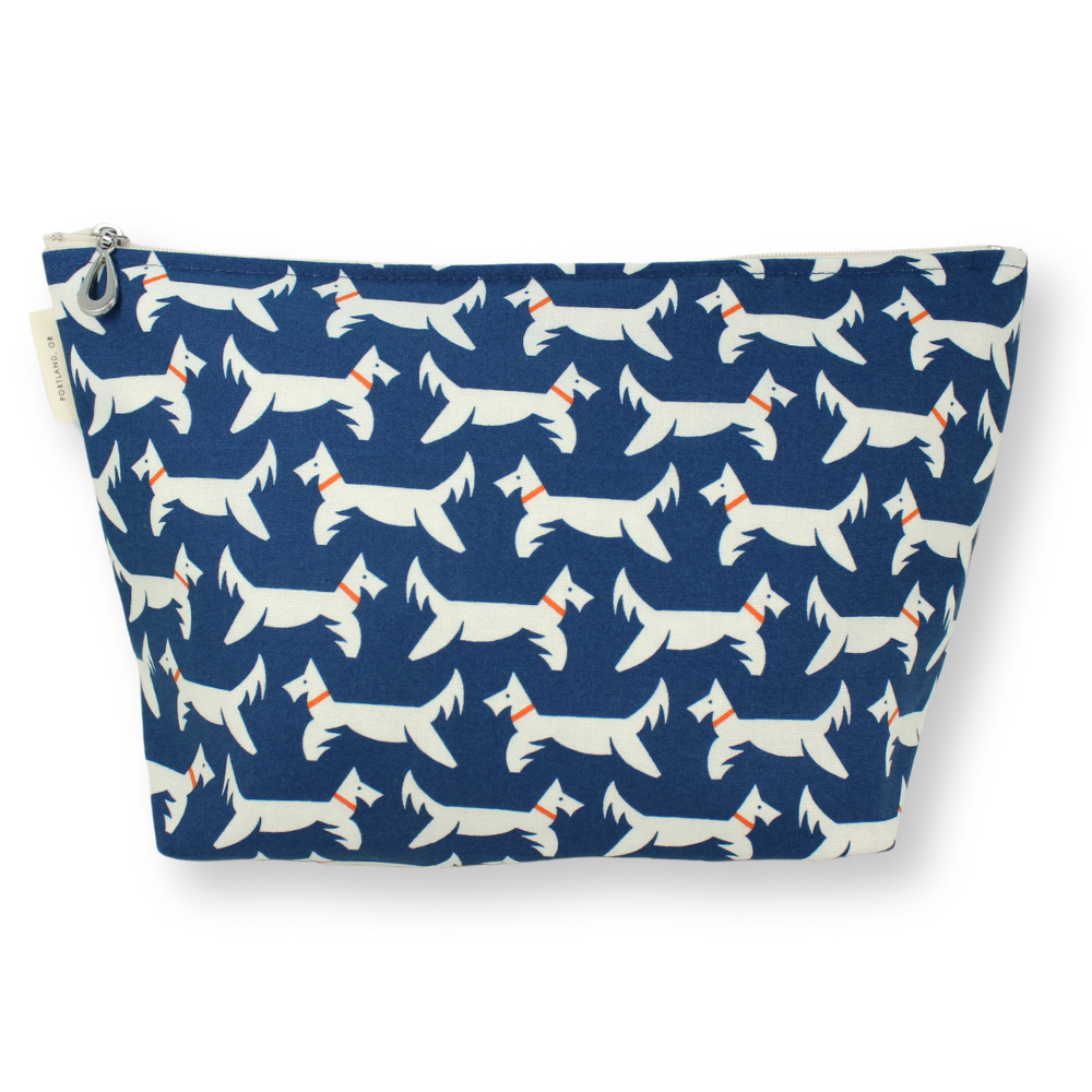 The Large Makeup Bag | Lined Zip Pouch | Cotton