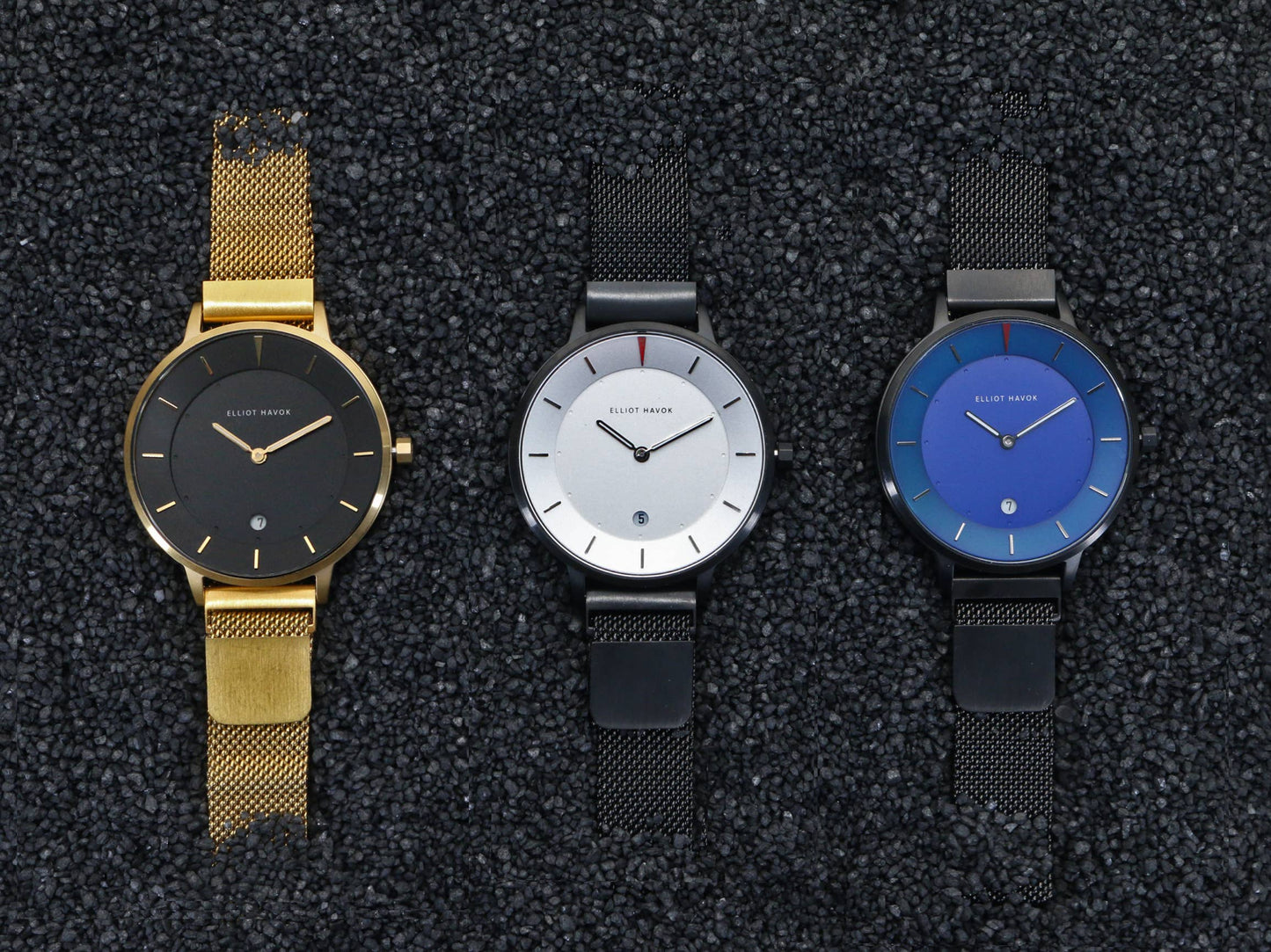 Piano Black Minimalist Mesh - 38mm