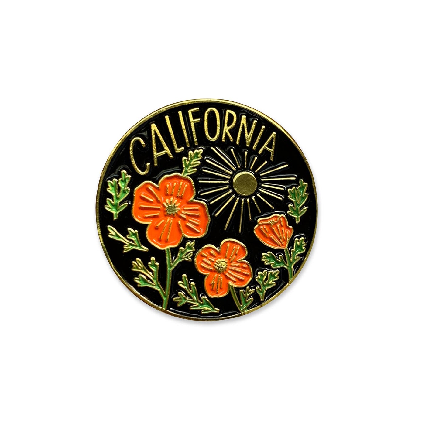 California Poppy Sun Enamel Pin