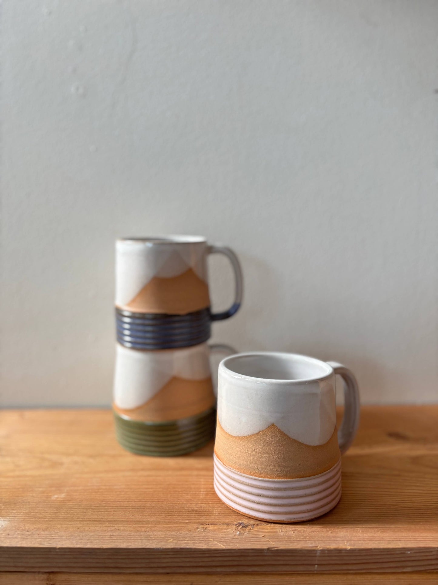 Ceramic Reeded Mug - Handmade