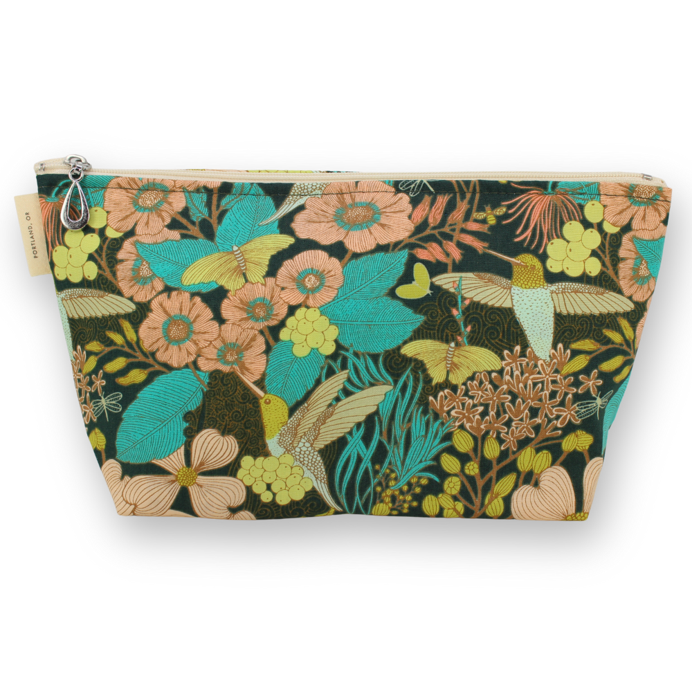 The Medium Makeup Bag | Lined Zip Pouch | Cotton